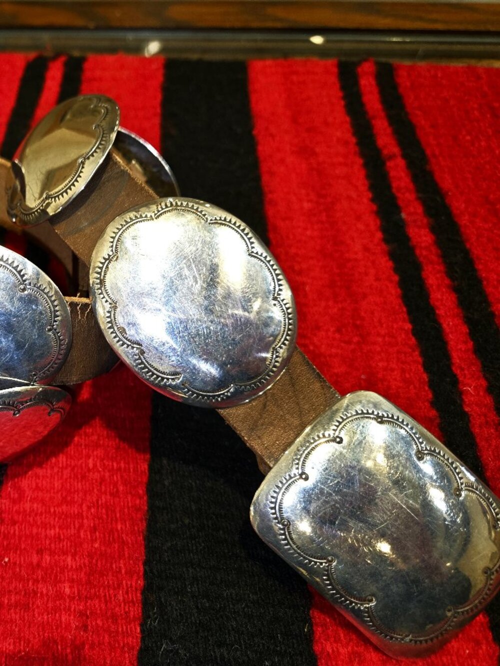 Vintage 1970's Silver Concho Belt - Picture 4 of 10
